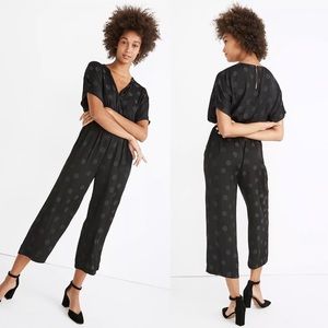 Madewell | Wrap-Front Smock-Waist Jumpsuit in Dot Jacquard